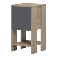 Κομοδίνο Reppo pakoworld sonoma-ανθρακί 30x30x55εκ