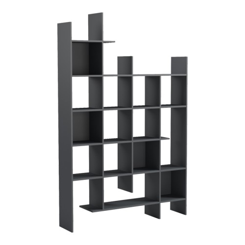 Βιβλιοθήκη Manco pakoworld ανθρακί 122x25.5x188εκ