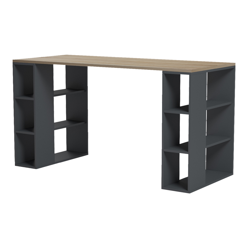 Γραφείο εργασίας Praga pakoworld ανθρακί- sonoma 140x60x75εκ