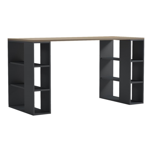 Γραφείο εργασίας Praga pakoworld ανθρακί- sonoma 140x60x75εκ