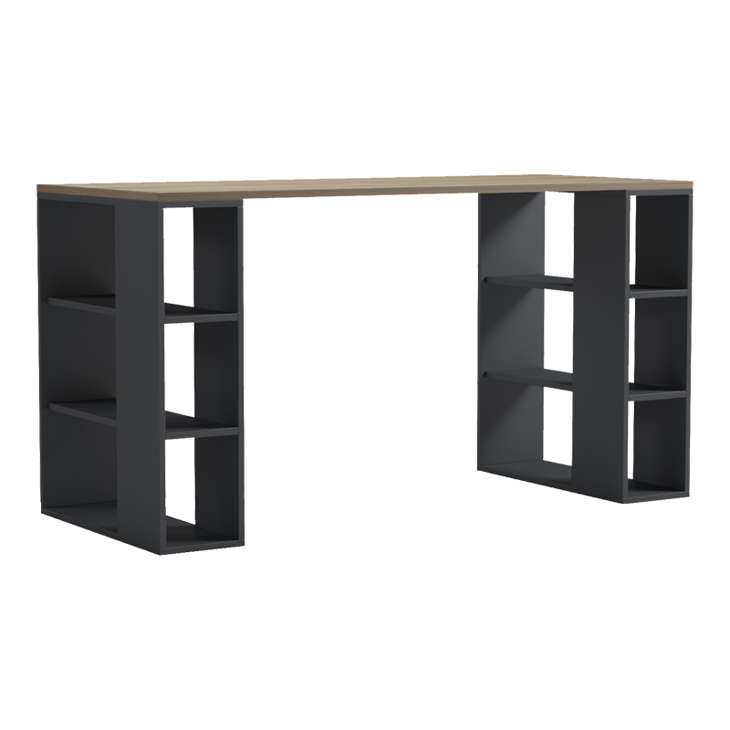 Γραφείο εργασίας Praga pakoworld ανθρακί- sonoma 140x60x75εκ