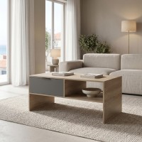 Τραπέζι σαλονιού Felina pakoworld sonoma-ανθρακί 100x50x45εκ