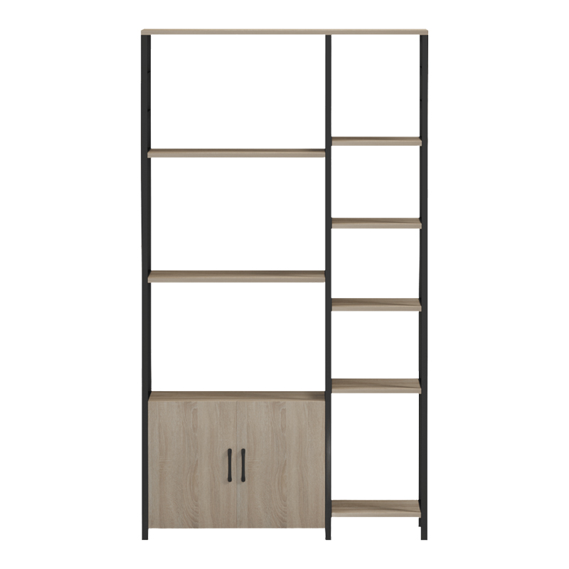 Επιδαπέδια ραφιέρα Ranea pakoworld sonoma-μαύρο 85x32x150εκ