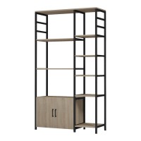 Επιδαπέδια ραφιέρα Ranea pakoworld sonoma-μαύρο 85x32x150εκ