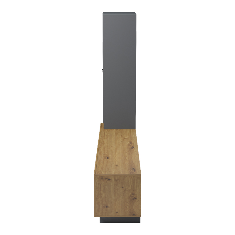 Σύνθετο σαλονιού Tilveo pakoworld oak-ανθρακί 230x41.5x180εκ