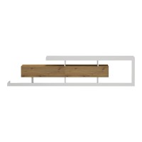 Έπιπλο τηλεόρασης Arbero pakoworld λευκό-oak 198x40x45εκ