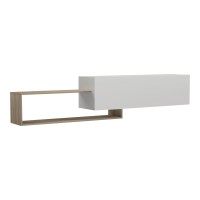Έπιπλο τηλεόρασης επιτοίχιο Olande pakoworld sonoma-λευκό 210x35x48εκ