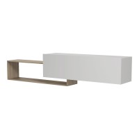 Έπιπλο τηλεόρασης επιτοίχιο Olande pakoworld sonoma-λευκό 210x35x48εκ