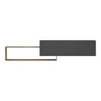 Έπιπλο τηλεόρασης επιτοίχιο Olande pakoworld oak-μαύρο 210x35x48εκ