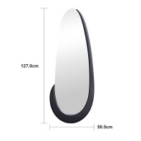 Καθρέπτης οβάλ Marly pakoworld μαύρο MDF 50.5x4x127εκ