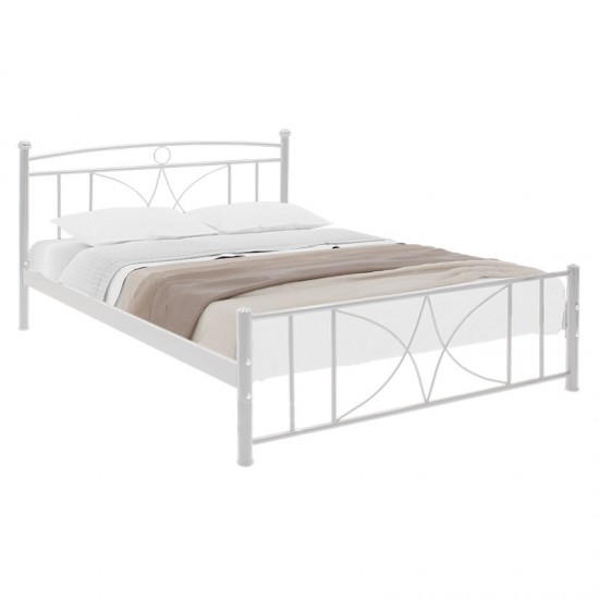 Κρεβάτι διπλό Billy pakoworld μεταλλικό χρώμα λευκό 160x200εκ