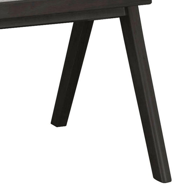Σετ-2Τεμ.Πολυθρόνα Winslow pakoworld ξύλο rubberwood μαύρο-pvc rattan φυσικό-ύφασμα γκρι