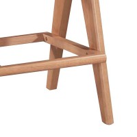 Σετ-2Τεμ.Σκαμπό bar Winslow pakoworld ξύλο rubberwood ανοικτό καρυδί-pvc rattan φυσικό-ύφασμα γκρι 44.5x46x98εκ