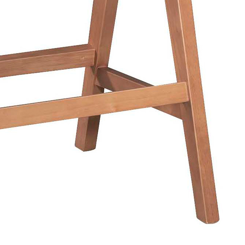 Σετ-2Τεμ.Σκαμπό bar Winslow pakoworld ξύλο rubberwood ανοικτό καρυδί-pvc rattan φυσικό-ύφασμα γκρι