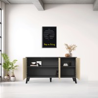 Μπουφές Billie pakoworld ανθρακί-sonoma 149x40x77εκ