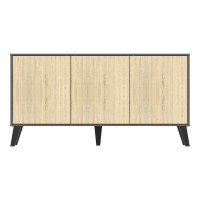 Μπουφές Billie pakoworld ανθρακί-sonoma 149x40x77εκ