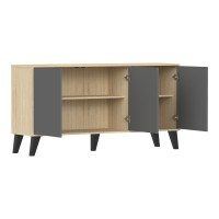 Μπουφές Billie pakoworld sonoma-ανθρακί149x40x77εκ