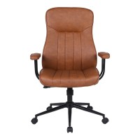 Καρέκλα γραφείου διευθυντή Philareti pakoworld καφέ PU 74x71,5x108-118εκ