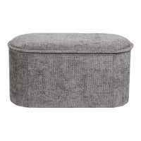 Σκαμπό-μπαούλο Trebia pakoworld γκρι ύφασμα 76x38x38εκ