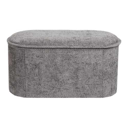Σκαμπό-μπαούλο Trebia pakoworld γκρι ύφασμα 76x38x38εκ