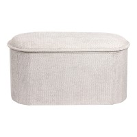 Σκαμπό-μπαούλο Trebia pakoworld κρεμ ύφασμα 76x38x38εκ