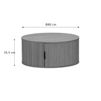 Τραπέζι σαλονιού Scandi pakoworld MDF σε φυσική απόχρωση Φ80x35.5εκ