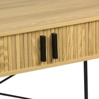Γραφείο εργασίας Scandi pakoworld MDF/Metal σε φυσική απόχρωση με μεταλλικά μαύρα πόδια 120x60x76,5εκ