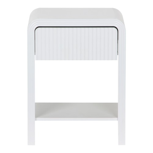 Κομοδίνο Zeplen pakoworld MDF σε λευκή απόχρωση 40x30x53εκ