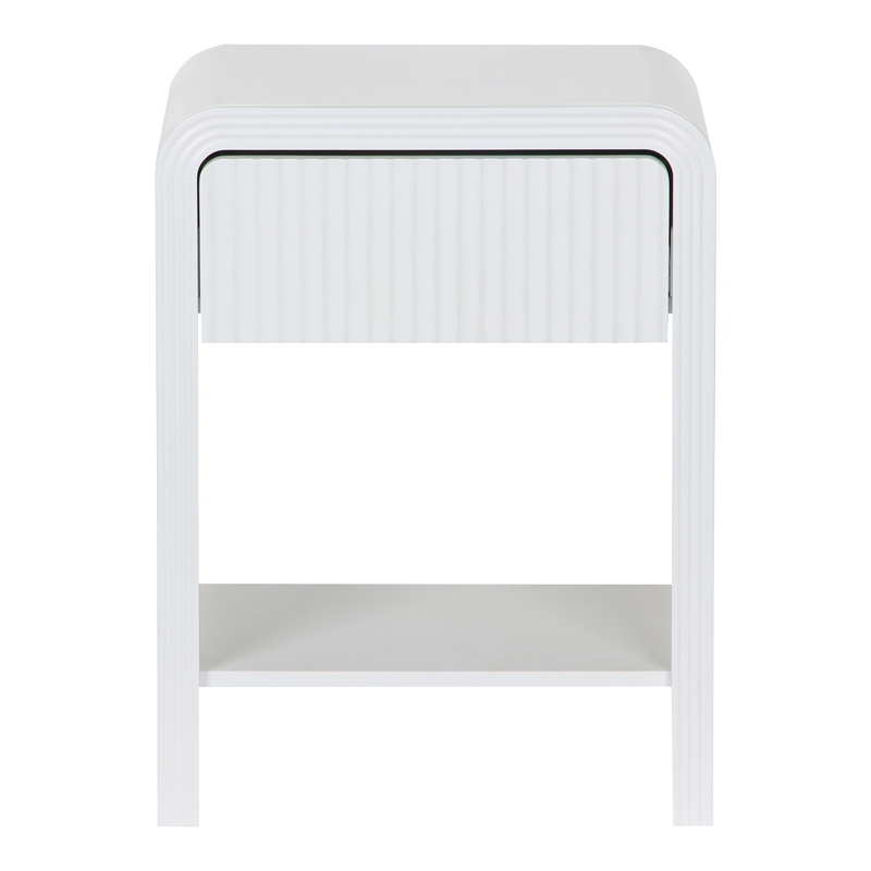 Κομοδίνο Zeplen pakoworld MDF σε λευκή απόχρωση 40x30x53εκ