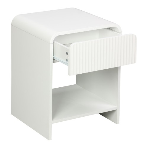 Κομοδίνο Lemperto pakoworld MDF σε λευκή απόχρωση 40x40x53εκ