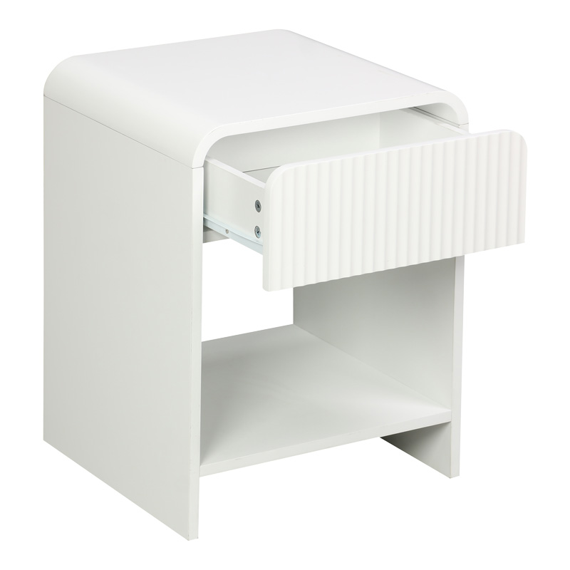 Κομοδίνο Lemperto pakoworld MDF σε λευκή απόχρωση 40x40x53εκ