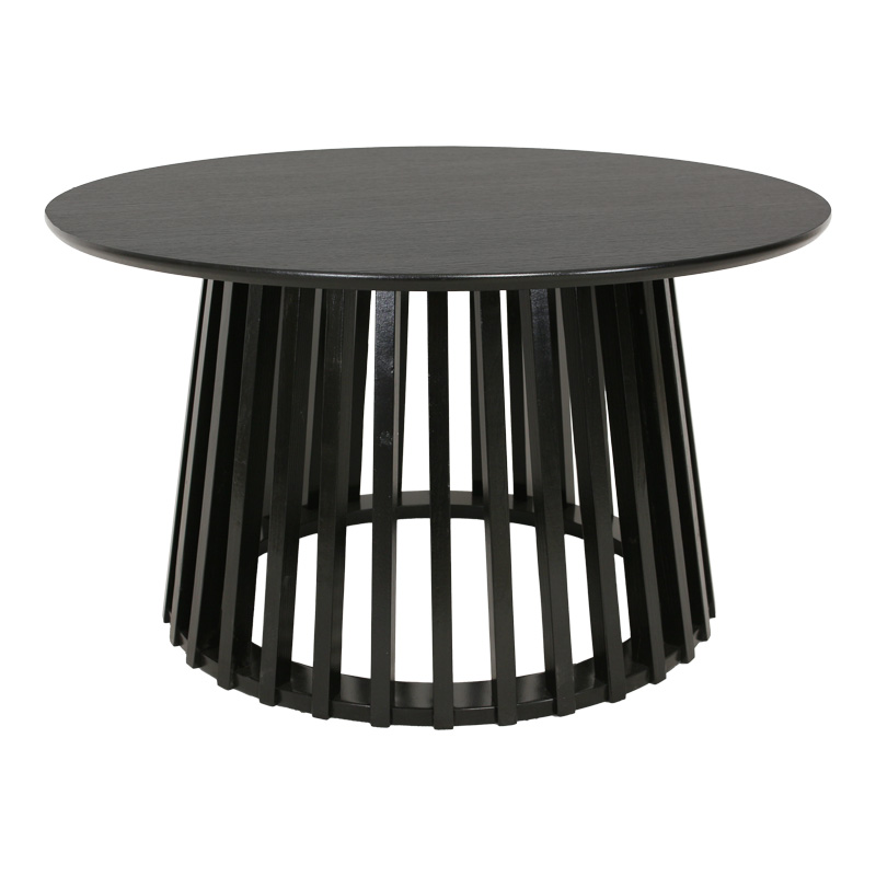 Τραπέζι σαλονιού Domonic pakoworld mdf σε μαύρη απόχρωση Φ80x45εκ