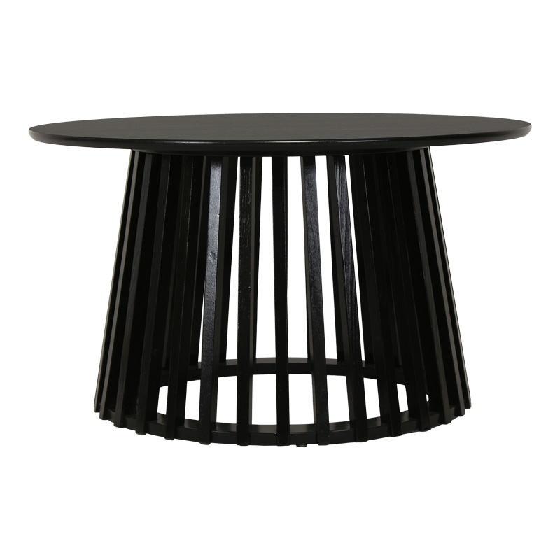 Τραπέζι σαλονιού Domonic pakoworld mdf σε μαύρη απόχρωση Φ80x45εκ