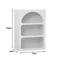 Βιβλιοθήκη-ραφιέρα Emersi pakoworld mdf σε λευκή απόχρωση 70x35x100εκ