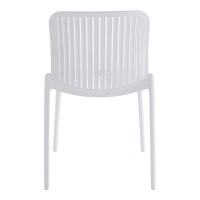 Καρέκλα Teragi στοιβαζόμενη pakoworld pp με UV protection λευκή 58x43.5x82εκ