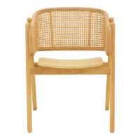 Πολυθρόνα Wenzy pakoworld φυσικό Rattan - μασίφ ξύλο toon 59x58x78εκ