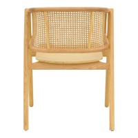 Πολυθρόνα Wenzy pakoworld φυσικό Rattan - μασίφ ξύλο toon 59x58x78εκ