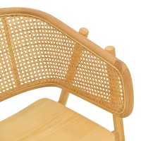 Πολυθρόνα Wenzy pakoworld φυσικό Rattan - μασίφ ξύλο toon 59x58x78εκ