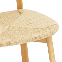 Καρέκλα Clareta pakoworld rubberwood-σχοινί σε φυσική απόχρωση 53x55x79εκ