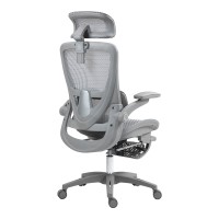 Καρέκλα γραφείου εργασίας Zenyk pakoworld mesh σε grey απόχρωση 63x70x126εκ