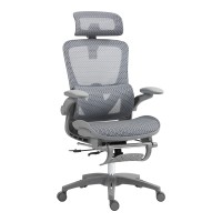 Καρέκλα γραφείου εργασίας Zenyk pakoworld mesh σε grey απόχρωση 63x70x126εκ