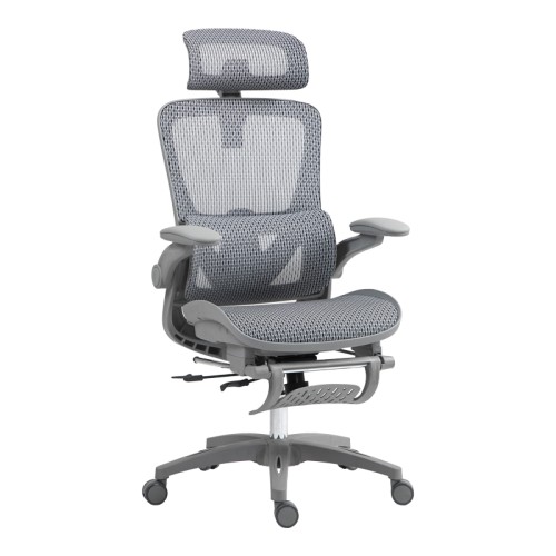 Καρέκλα γραφείου εργασίας Zenyk pakoworld mesh σε grey απόχρωση 63x70x126εκ