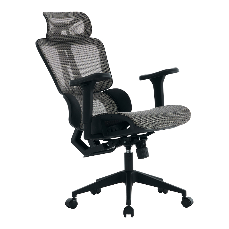 Καρέκλα γραφείου εργασίας ErgoFlow pakoworld μαύρο-γκρι 73x64x112-135εκ