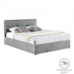 Κρεβάτι διπλό Sonnie pakoworld με αποθηκευτικό χώρο βελούδο ανθρακί 150x200εκ