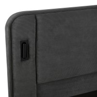 Κρεβάτι διπλό Fomo pakoworld ανθρακί ύφασμα 160x200εκ