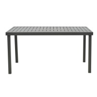Τραπέζι Kliton pakoworld αλουμινίου ανθρακί 150x80x74εκ