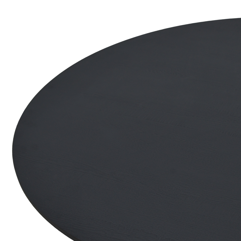 Τραπέζι Xuson pakoworld μαύρο mdf-πόδι μαύρο μέταλλο Φ80x75εκ