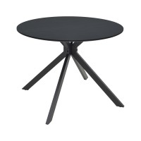 Τραπέζι Xuson pakoworld μαύρο mdf-πόδι μαύρο μέταλλο Φ80x75εκ