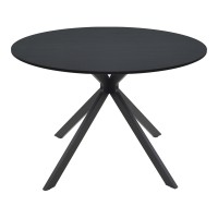 Τραπέζι Xuson pakoworld μαύρο mdf με μεταλλικό πόδι Φ120x75εκ