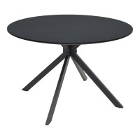 Τραπέζι Xuson pakoworld μαύρο mdf με μεταλλικό πόδι Φ120x75εκ